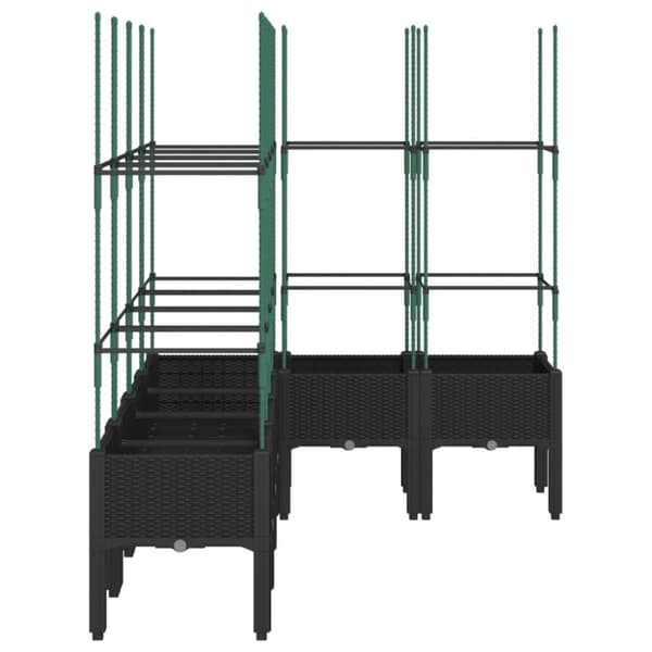 vidaXL Odlingslåda med spaljé svart 160x120x142,5 cm PP