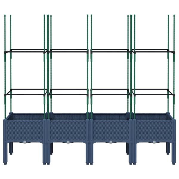 vidaXL Odlingslåda med spaljé grå 160x40x142,5 cm PP
