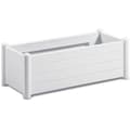 Miniatyrbild 1 av 2: STEFANPLAST Rektangulär blomlåda - Träfinish - 100x43xH35cm - 80L - Vit