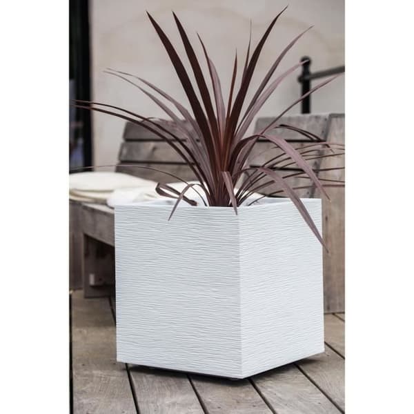 EDA Graphit fyrkantig kruka - 39 x 39 x 43 cm - Kapacitet 31L - Limed vit