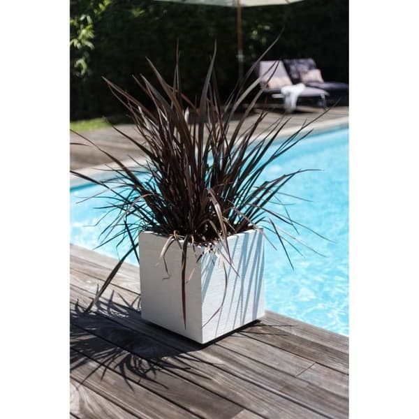 EDA Graphit fyrkantig kruka - 39 x 39 x 43 cm - Kapacitet 31L - Limed vit
