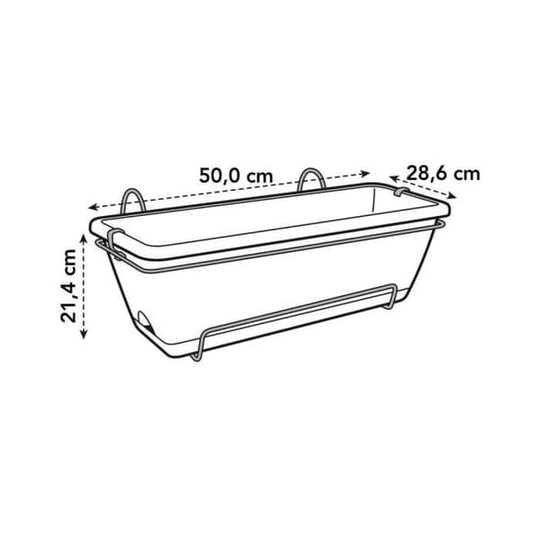 Elho Barcelona Allin1 50 balkonglåda - Brun - L 50 x B 28 x H 19 cm - Balkong; exteriör - 100 % återvunnen