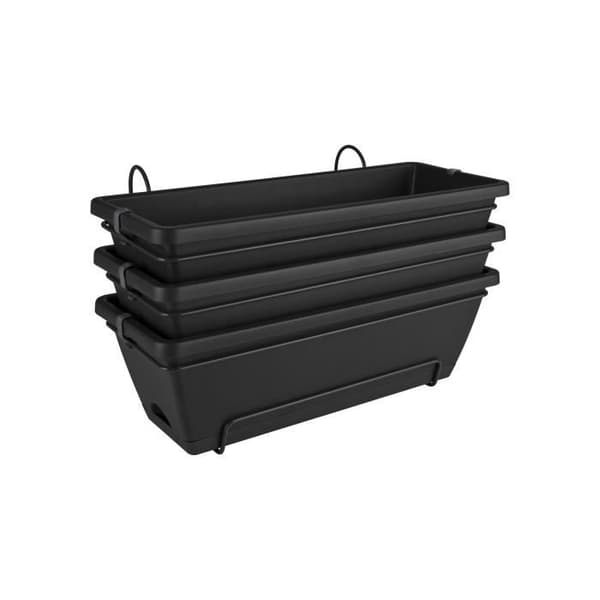 Elho Barcelona Balkong Allin1 50 - Antracit - L 50 x B 28 x H 19 cm - Balkong; utomhus - 100% återvunnet