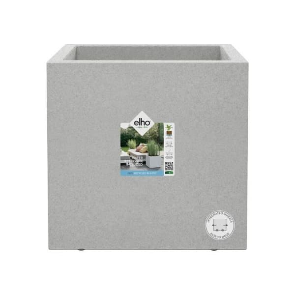 Elho Vivo Next Square 30 Blomlåda - Grå - Ø 30 x H 29 cm - inomhus - 100% återvunnen