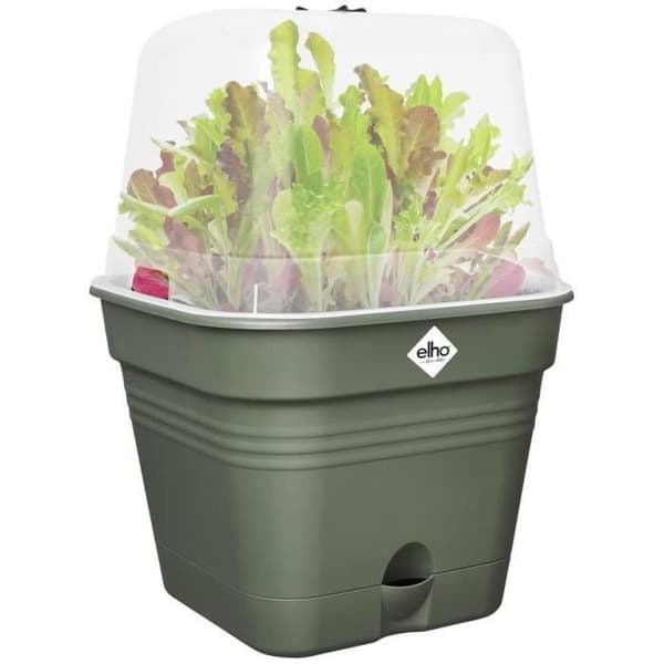 Fyrkantig blomkruka GRÖN GRÖN - Plast - Reservoar - Ø20 - Bladgrön