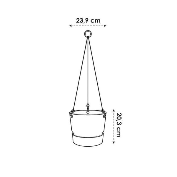 ELHO hängande planteringskar Greenville 24 - Utomhus - Ø 23,9 x H 20,3 cm - Lövgrön