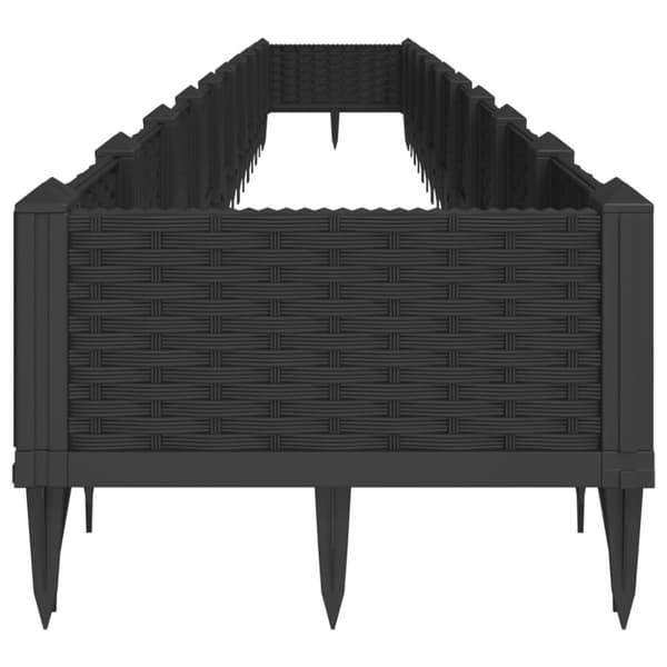 vidaXL Odlingslåda med piggar svart 362,5x42,5x28,5 cm PP