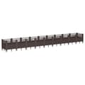Miniatyrbilde 4 av 8: vidaXL Plantekasse med plugger brun 363,5x43,5x43,5 cm PP