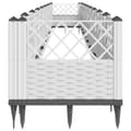 Miniatyrbillede 3 af 8: vidaXL plantekasse med spyd 363,5x43,5x43,5 PP hvid
