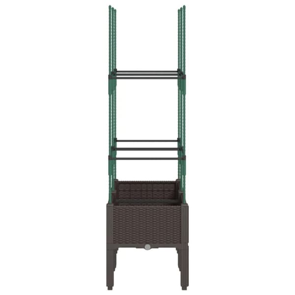 vidaXL plantekasse med espalier 80x40x142,5 cm PP brun