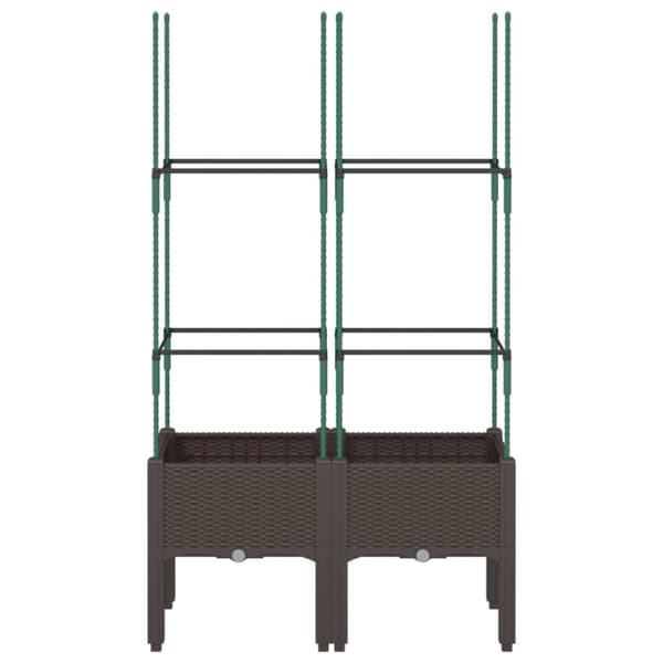vidaXL plantekasse med espalier 80x40x142,5 cm PP brun