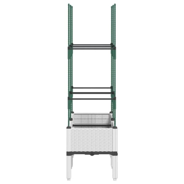 vidaXL plantekasse med espalier 80x40x142,5 cm PP hvid