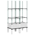 Miniatyrbillede 4 af 7: vidaXL plantekasse med espalier 80x40x142,5 cm PP hvid