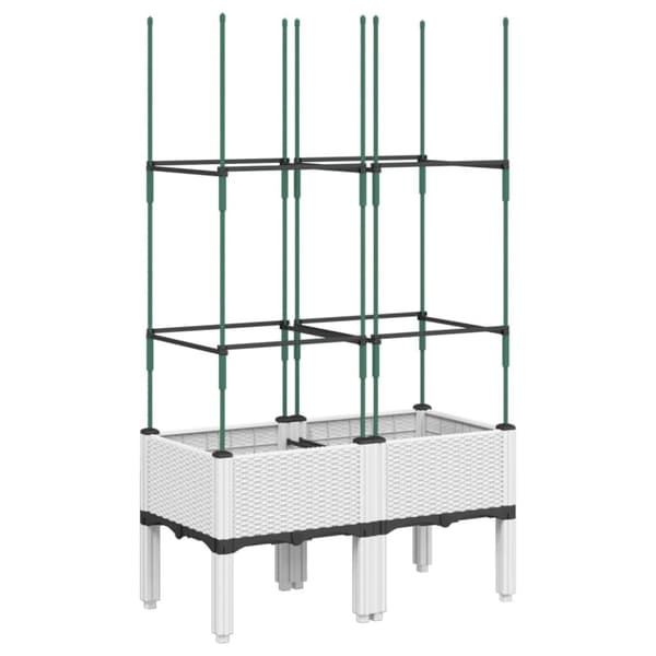 vidaXL plantekasse med espalier 80x40x142,5 cm PP hvid
