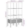 Miniatyrbillede 6 af 7: vidaXL plantekasse med espalier 80x40x142,5 cm PP hvid