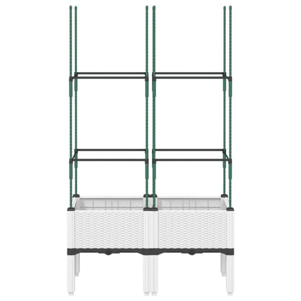 vidaXL plantekasse med espalier 80x40x142,5 cm PP hvid