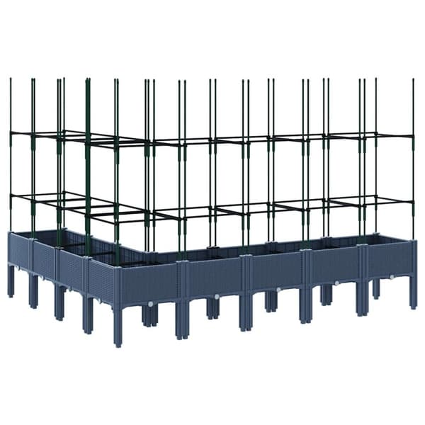 vidaXL plantekasse med espalier 200x160x142,5 cm PP grå