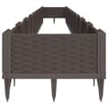 Miniatyrbillede 3 af 8: vidaXL plantekasse med spyd 362,5x42,5x28,5 cm PP brun