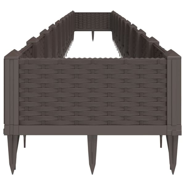 vidaXL plantekasse med spyd 362,5x42,5x28,5 cm PP brun