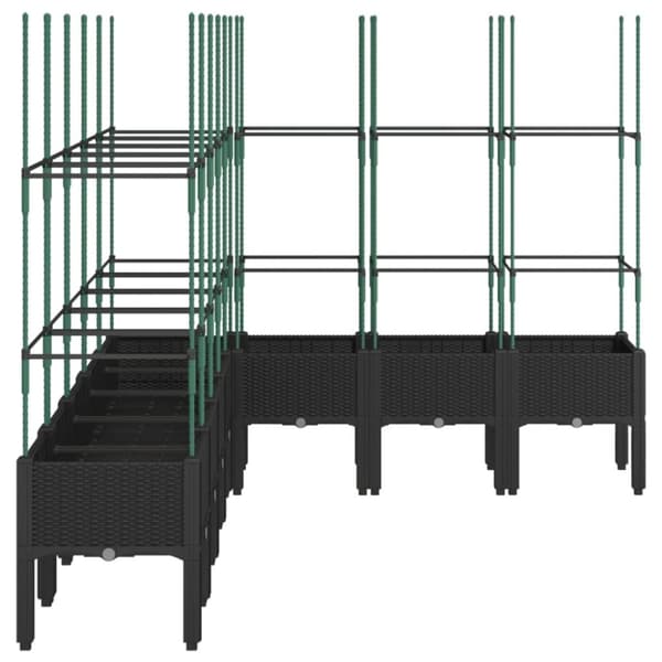 vidaXL plantekasse med espalier 200x160x142,5 cm PP sort
