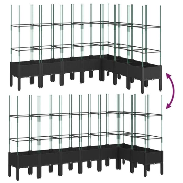 vidaXL plantekasse med espalier 200x160x142,5 cm PP sort