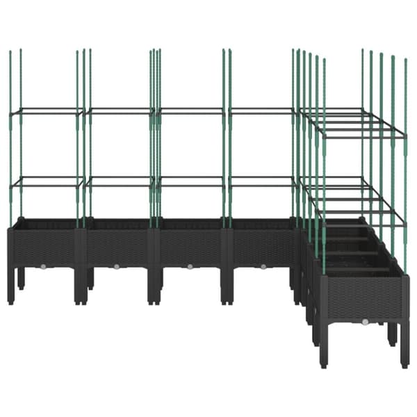 vidaXL plantekasse med espalier 200x160x142,5 cm PP sort