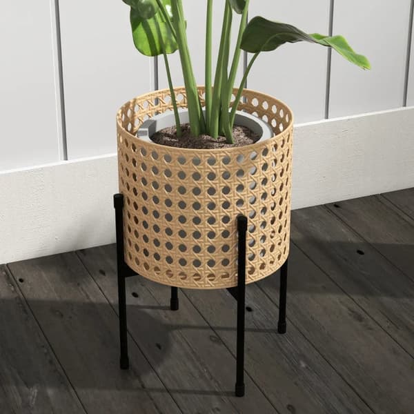 Rootz Plant Stands - Blomsterställ Set - 3 Rostsäkra - Metallstomme - Inomhus utomhus - Stål - Svart - Guld - Ø30 x 40H cm