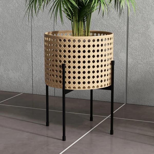 Rootz Plant Stands - Blomsterställ Set - 3 Rostsäkra - Metallstomme - Inomhus utomhus - Stål - Svart - Guld - Ø30 x 40H cm