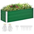Miniatyrbillede 7 af 7: Rootz Metal Højbed - 2 separate planteområder - Åben jord - Kold ramme - Nem montering - Grøn - 125 x 47 x 40 cm