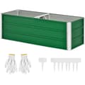 Miniatyrbillede 1 af 7: Rootz Metal Højbed - 2 separate planteområder - Åben jord - Kold ramme - Nem montering - Grøn - 125 x 47 x 40 cm
