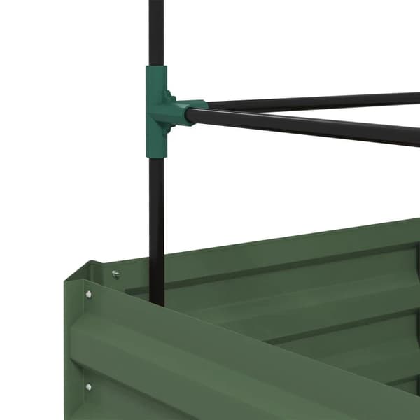 Rootz Højbed - Trellis Plant Box - Plastdel - Trellis Åben Bund - Vejrbestandig - Stål - Galvaniseret stål - Grøn - 61cm X 61cm X 140cm