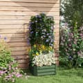 Miniatyrbillede 2 af 6: Rootz Højbed - Trellis Plant Box - Plastdel - Trellis Åben Bund - Vejrbestandig - Stål - Galvaniseret stål - Grøn - 61cm X 61cm X 140cm