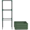 Miniatyrbillede 1 af 6: Rootz Højbed - Trellis Plant Box - Plastdel - Trellis Åben Bund - Vejrbestandig - Stål - Galvaniseret stål - Grøn - 61cm X 61cm X 140cm