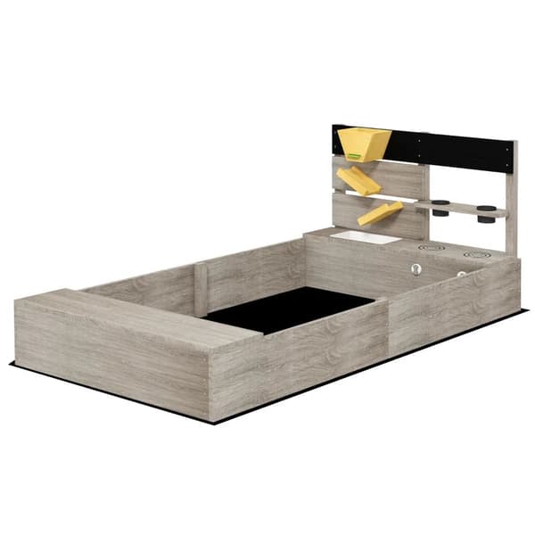 Rootz Sandkasse - Sandkasse Legekøkken - Vask - 2 plantekasser - Naturligt træ - Grantræ - Grå - 154 x 80 x 60 cm