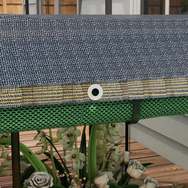 Rootz Højseng - Med Fuglebeskyttelsesnet - Solafskærmning - Metalhus - Galvaniseret stål - Mørkegrå + Sort + Grøn - 230x110x110 cm