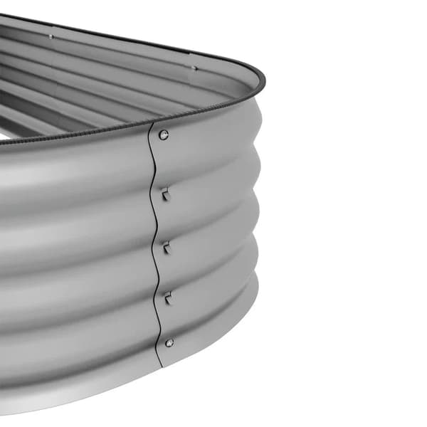 Rootzin korotettu sänky - Kasvipenkki - Modulaarinen korotettu sänky - Suojatut reunat - Perusteeton muotoilu - Galvanoitu metalli - Hopea - 150 x 62