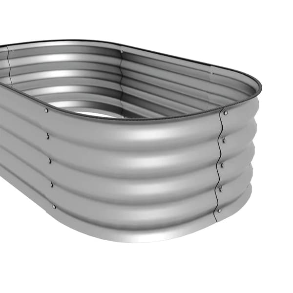 Rootz Højbed - Plantebed - Modulært Højbed - Beskyttede kanter - Grundløst design - Galvaniseret metal - Sølv - 105 x 62 x 30 cm
