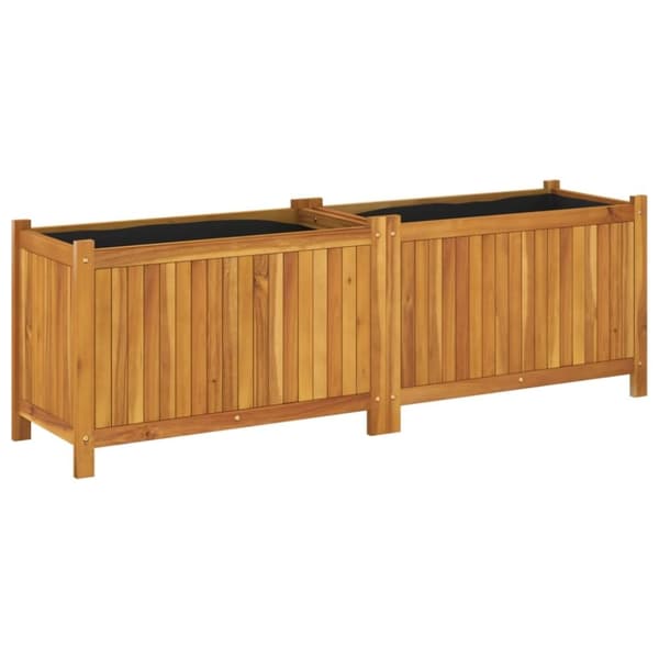 vidaXL Plantekasse med foring 153x38,5x50 cm helte akasie