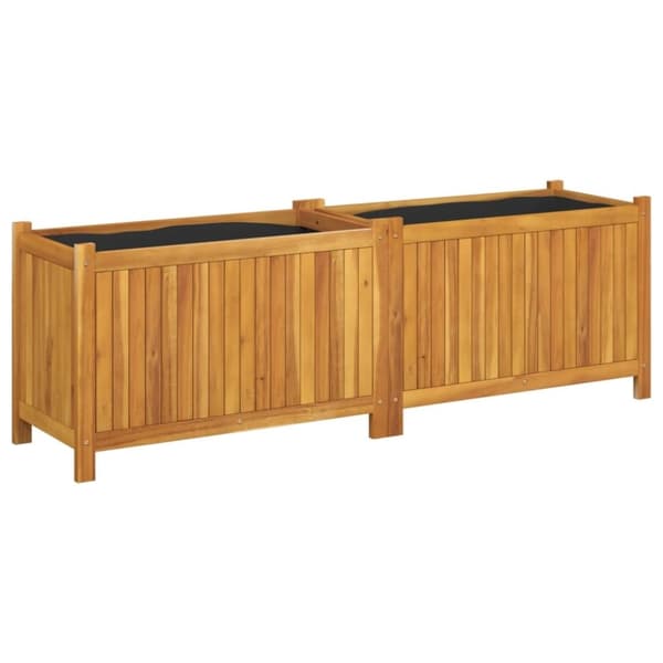 vidaXL Plantekasse med foring 153x38,5x50 cm helte akasie