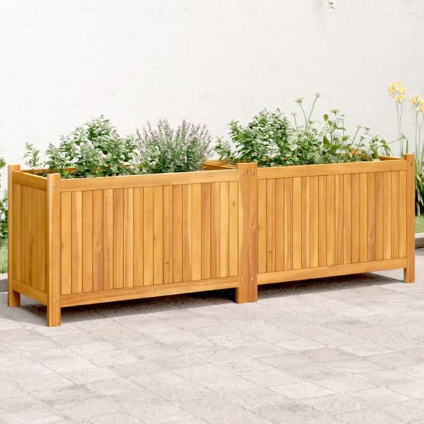 vidaXL plantekasse med for 153x38,5x50 cm massivt akacietræ