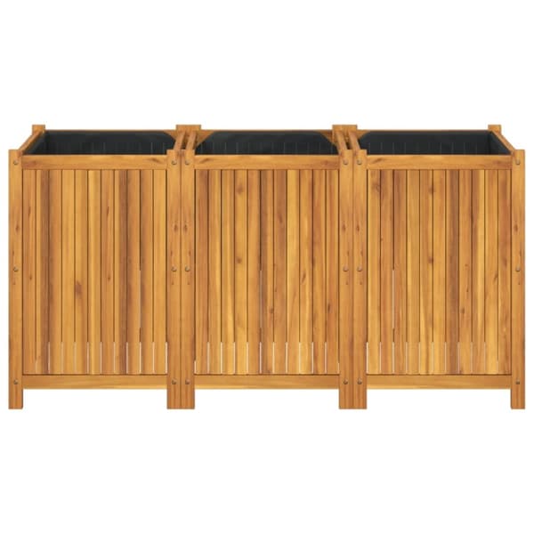 vidaXL Odlingslåda med foder 150x50x75 cm massivt akaciaträ