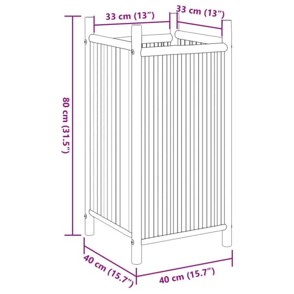 vidaXL plantekasse 40x40x80 cm bambus