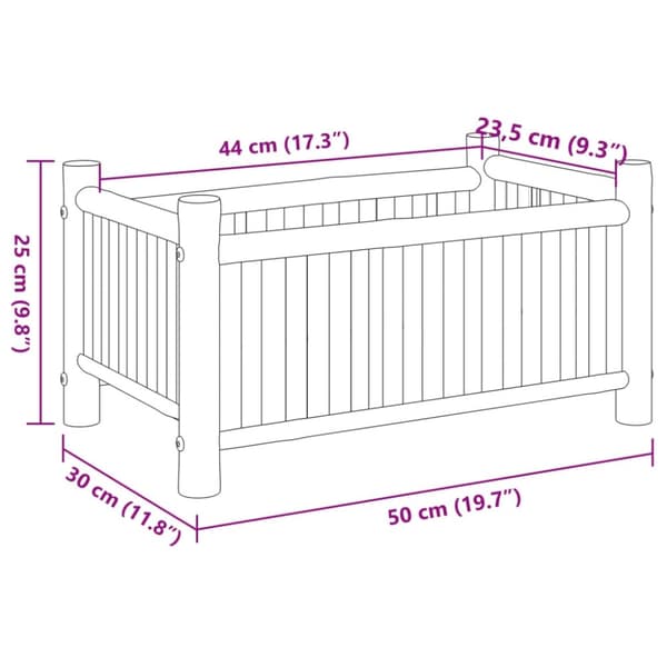 vidaXL plantekasse 50x30x25 cm bambus