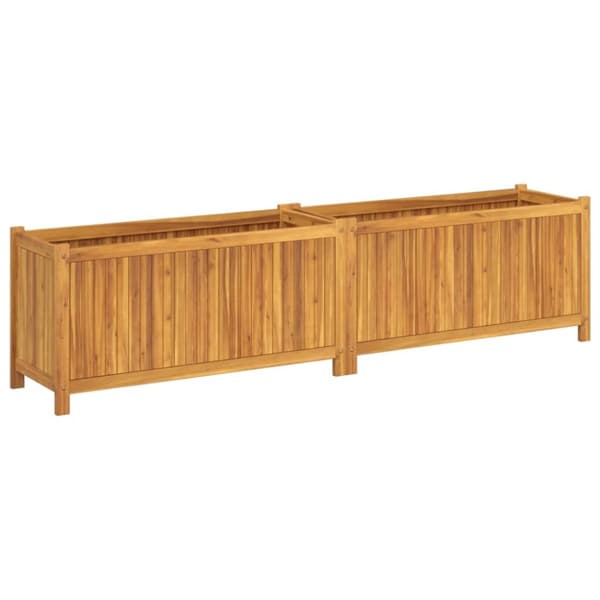 vidaXL Plantekasse med foring 199x38,5x50 cm helte akasie