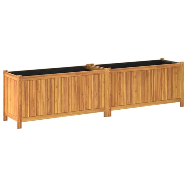 vidaXL Plantekasse med foring 199x38,5x50 cm helte akasie
