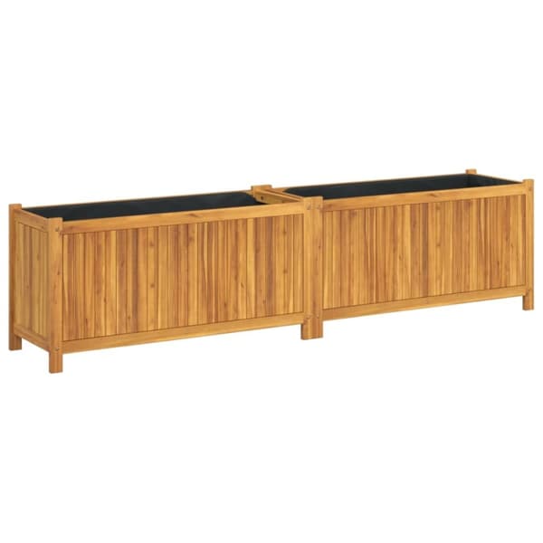vidaXL Plantekasse med foring 199x38,5x50 cm helte akasie