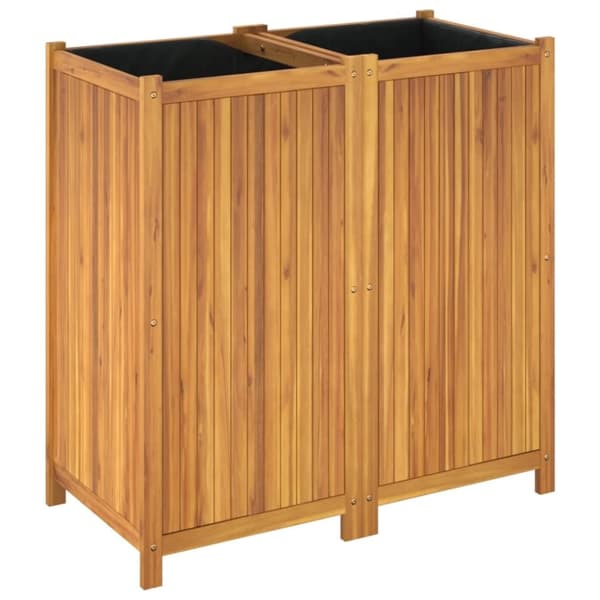 vidaXL Plantekasse med foring 100x50x100 cm helte akasie