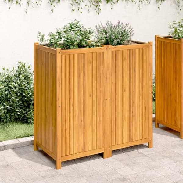 vidaXL Plantekasse med foring 100x50x100 cm helte akasie