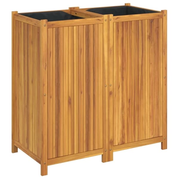 vidaXL Plantekasse med foring 100x50x100 cm helte akasie