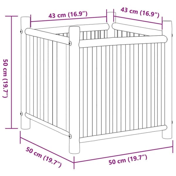 vidaXL Plantekasse 50x50x50 cm bambus